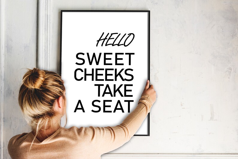 5 Toilet Sayings Digital Download Minimalist Funny Bathroom, Toilet