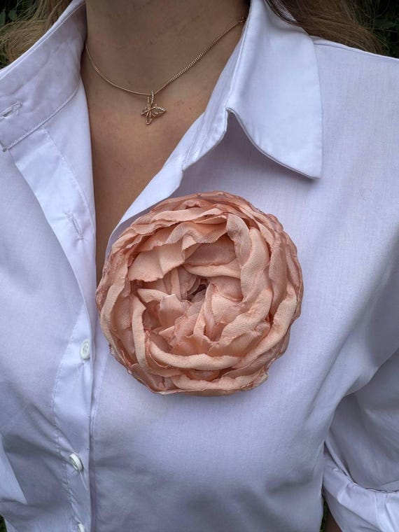 silk flower pins for dresses Fabric Flower for dress or Hair Flower pin