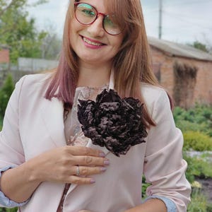 Large flower brooch spectacular flower satin pin, large flower accessory, fashionable rose clip brooch, Mother&#39;s Day pin, chic accessory