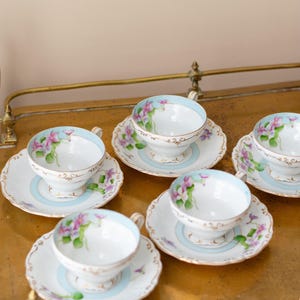 Vintage Japanese Hand Painted Porcelain Tea Cup and Saucer