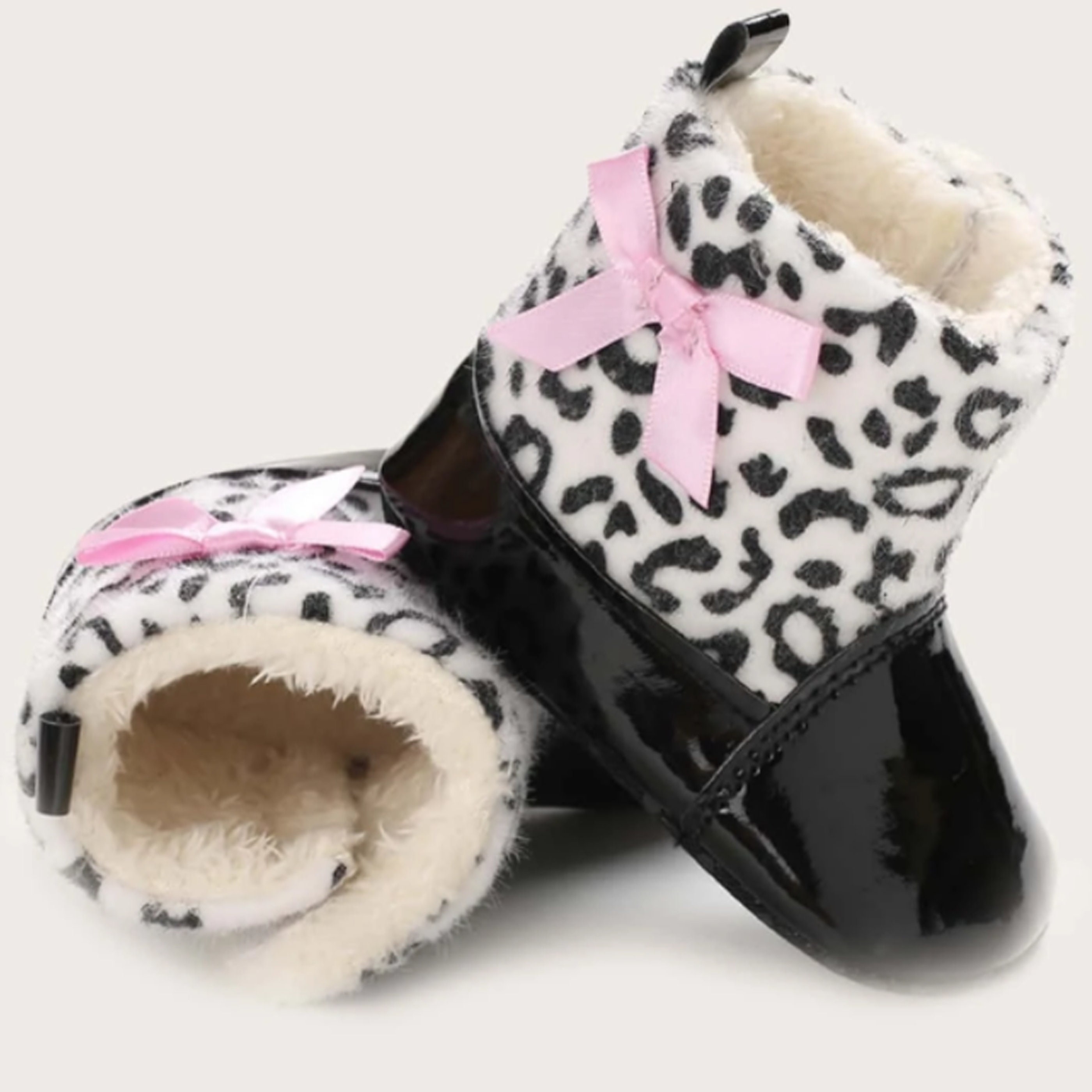 Babygirl pink booties Fur booties Newborn girl Booties Etsy