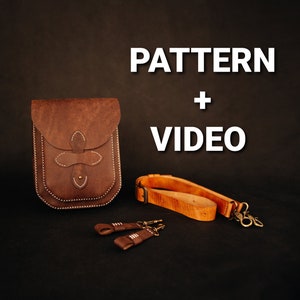 Women&#39;s leather crossbody bag/PDF Pattern /Leather shoulder Bag pattern