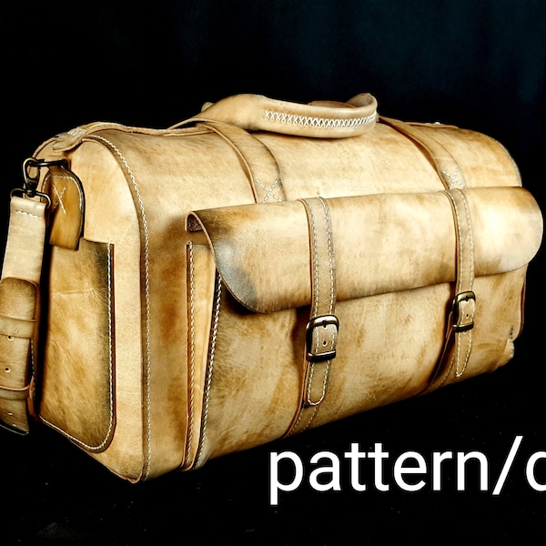 Leather Bag pattern/Leather Duffel Pattern/Leather Pdf Template/Weekender Bag Pattern