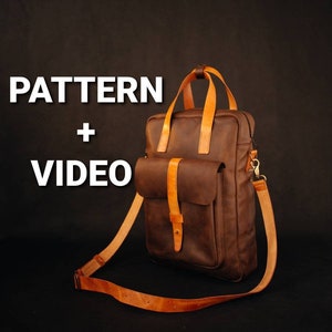 Leder Laptop Tasche Schnittmuster/Messenger Bag Schnittmuster/Leder PDF Schnittmuster