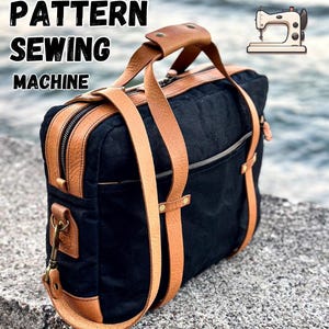 Patrón de maletín para computadora portátil / Patrones de maletines / Patrón de bolso para computadora de negocios / Patrón de lona encerada en PDF / Patrón de lona para bolso bandolera / Bolso para hacer uno mismo