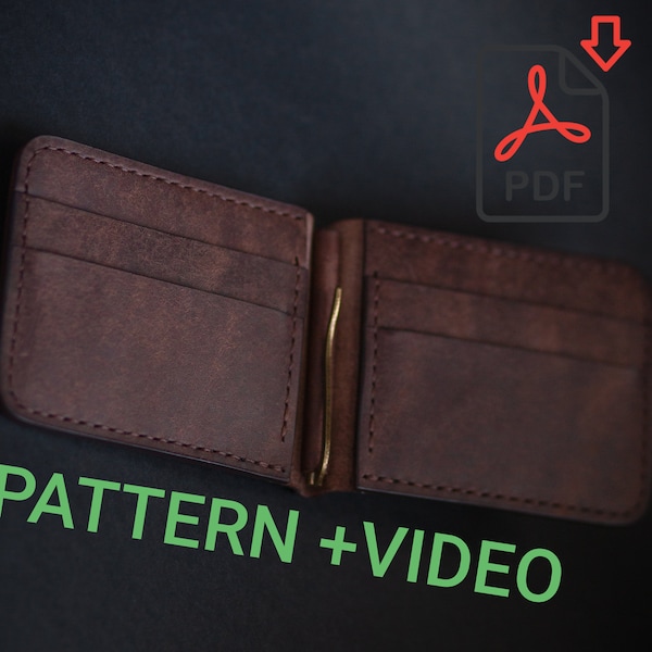 Leather Wallet Pattern/DIY/leather money clip pdf