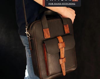 DIY Leather Crossbody Bag Pattern, Zippered Shoulder Bag Template (PDF)