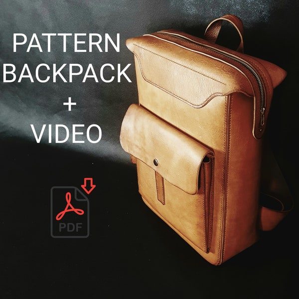 Leather Backpack Pattern/ Leather DIY/ Leather Patterns/Leather Pdf Template