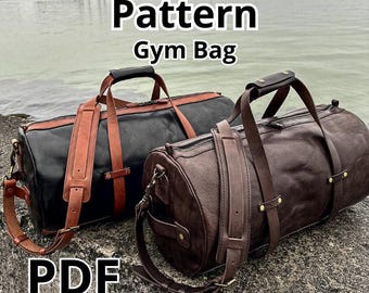 Patrón de bolsa de gimnasio de cuero: Bolsa de viaje deportiva (PDF)