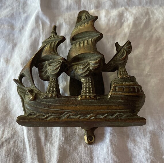 Rare Vintage Ship Boat Brass Door Knocker Etsy