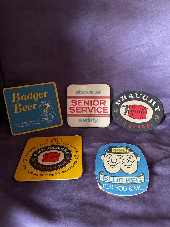 Five Rare Vintage Beer Mats Etsy