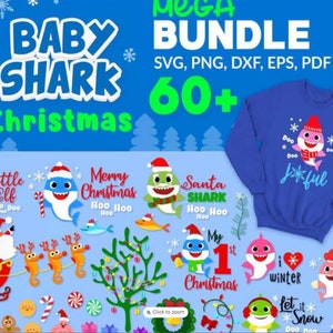 Download 60 Christmas Svg Bundle T Shirt Design Baby Shark Family Svg Etsy