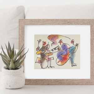 Impressionist Jazz  | impressionist Jazz Trio | Music Wall Art, Abstract Jazz Wall Art, Abstract Jazz Trio Print
