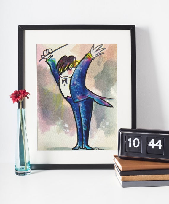 Classical Music Wall Art Impressionist Music Conductor Print Etsy