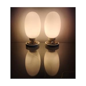 Pair of Rare Space Age Table Lamps // Egg Shaped Opaline Glass Lamps // Vintage Table Lamps // Made in East Germany in 1970s