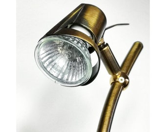 1960s Mid Century Modern Brass Desk Lamp // Vintage Office Lamp // Whole Brass Lamp // Made in Italy