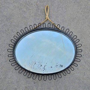 Mid Century Modern Oval Sunburst Mirror by Josef Frank // Made in Sweden in 1950s
