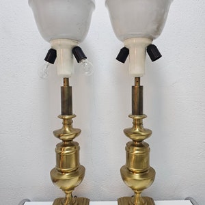 Pair of Vintage Extra Large Urn-Shaped Table Lamps done in Bronze // Made in France in 1960s