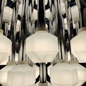 Monumental Flush Mount by Motoko Ishii / Huge Space Age Ceiling Lamp / Diamond Shaped Flush Mount by Staff / Made in West Germany in 1970s image 7