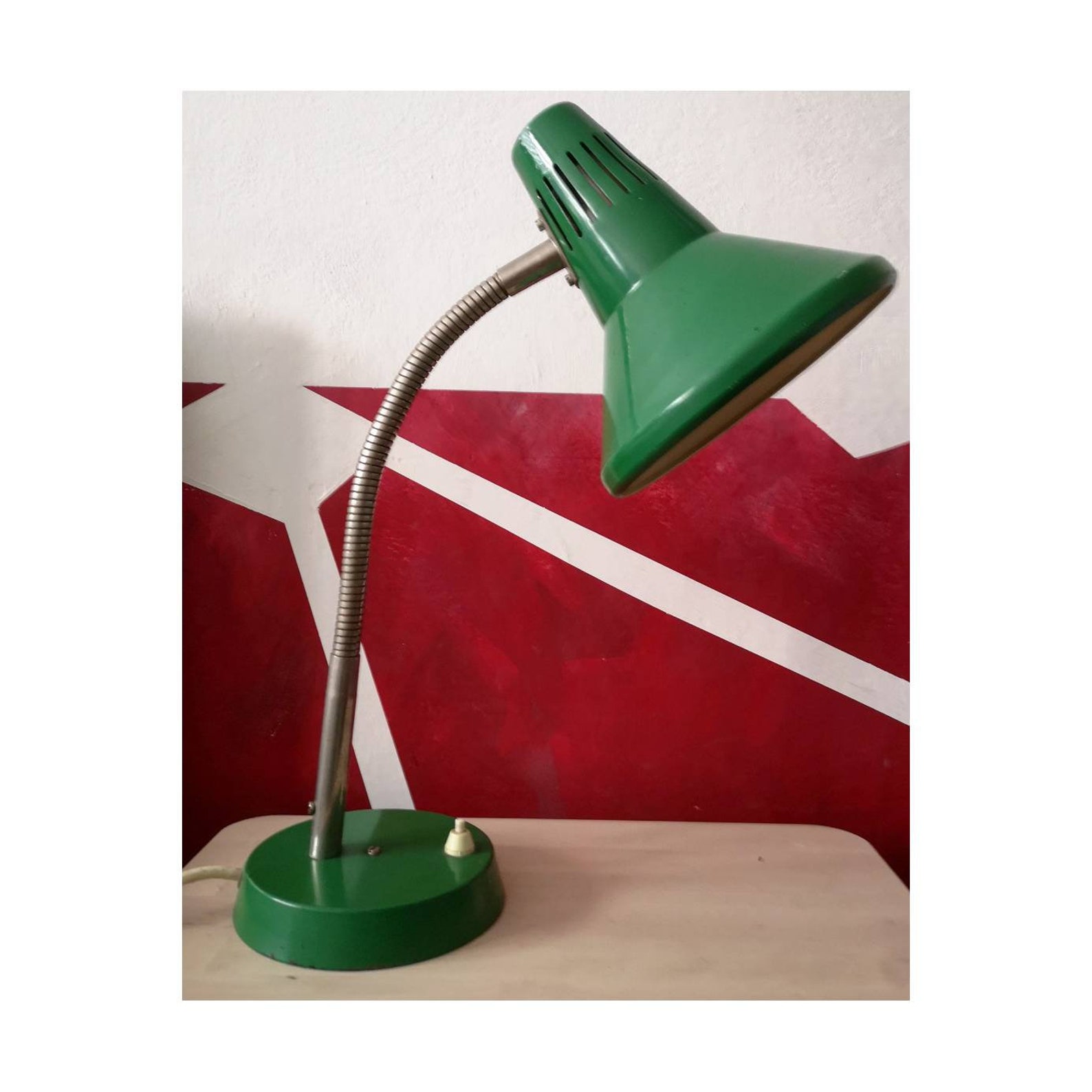 RARE 1960s Large Green Desk Lamp With Gooseneck // Vintage Etsy
