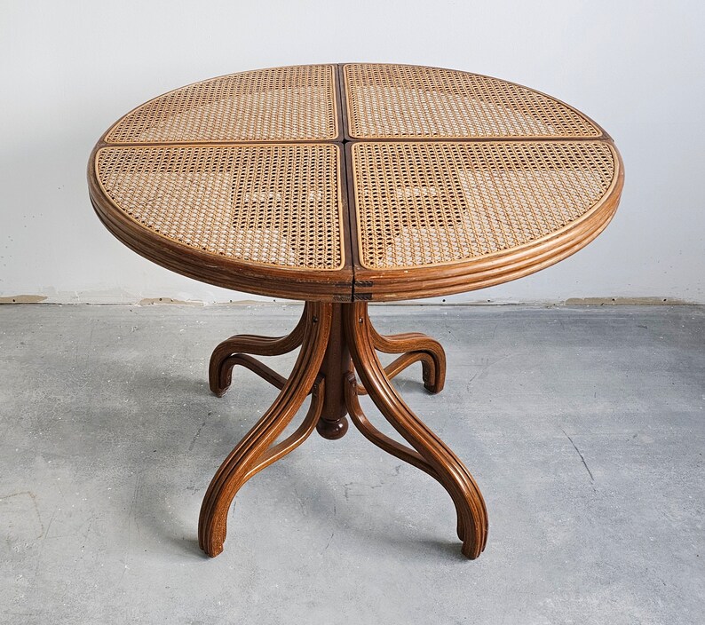 1960s Extremly Rare Dining Table With Cane Top by Mundus // Vintage