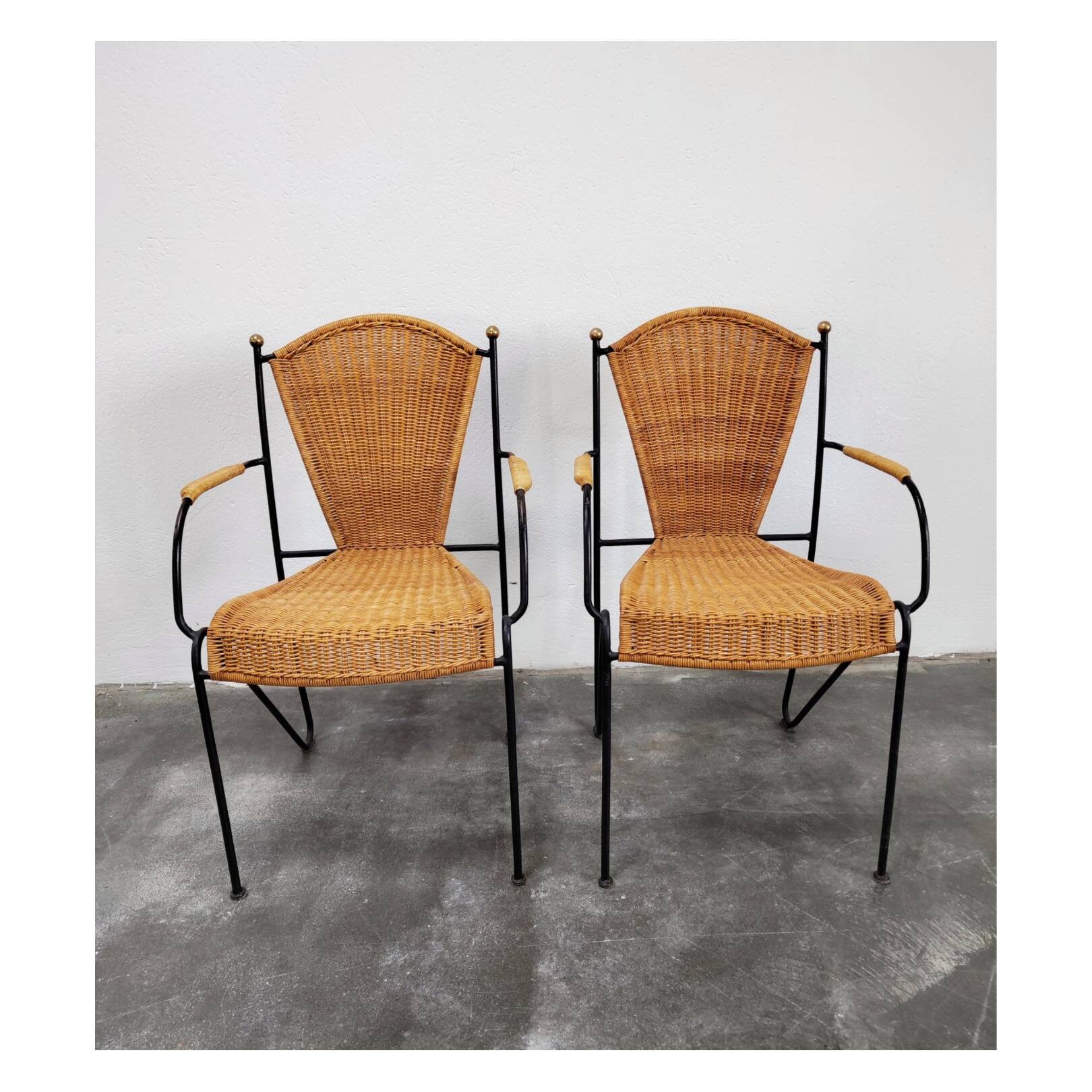 iron rattan chair