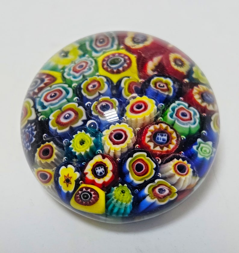 Set of 5 Millefiori Paper Weights // Murano Glass Paperweight // Murano Millefiori // Made in Italy in 1970s image 4