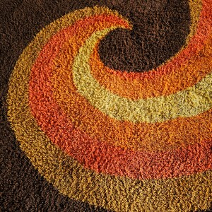 Mid Century Modern Round Rya Rug by Reichel // Made in West Germany in ...