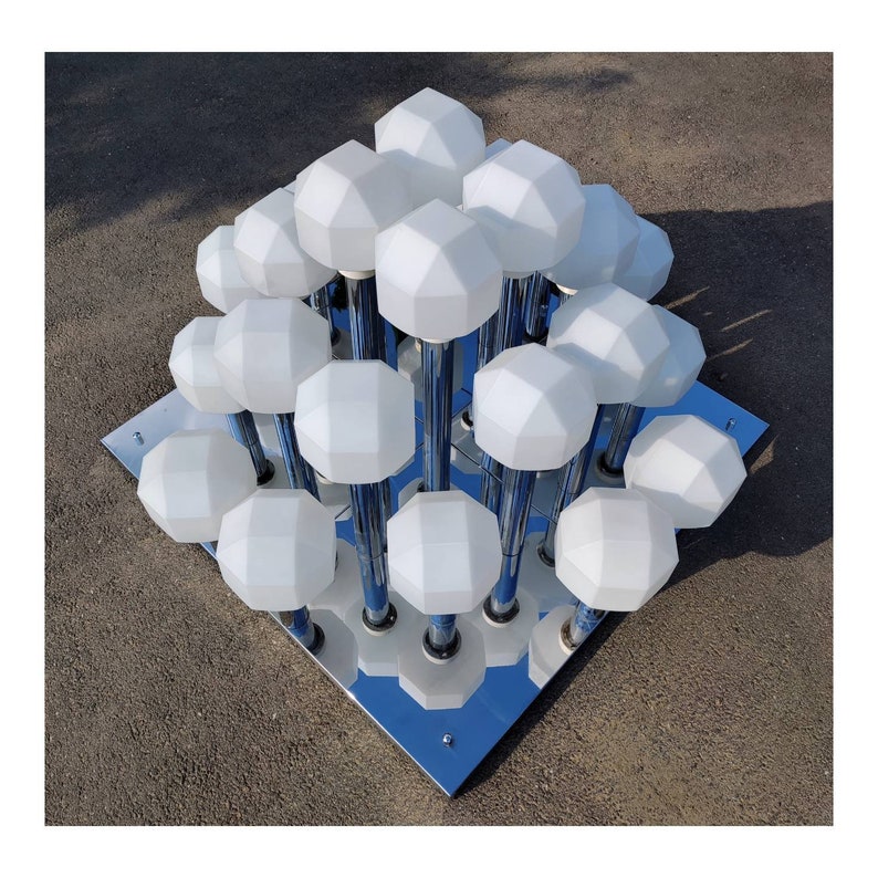 Monumental Flush Mount by Motoko Ishii / Huge Space Age Ceiling Lamp / Diamond Shaped Flush Mount by Staff / Made in West Germany in 1970s image 9