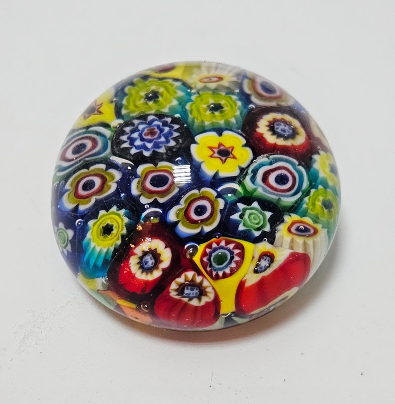 Set of 5 Millefiori Paper Weights // Murano Glass Paperweight // Murano Millefiori // Made in Italy in 1970s image 5