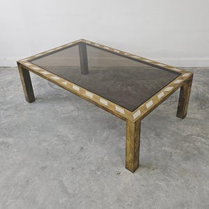 Mid Century Modern Couch- oder Couchtisch aus Messing // Made in Italy in den 1970er Jahren