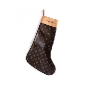 Very Rare Vintage Louis Vuitton Christmas Stocking with Iconic LV Monogram  / Luxurious Leather Christmas Stocking / Made in France in 1990s