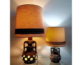 Two Mid Century Modern Fat Lava Table Lamps by Walter Gerhards // 70s Ceramics Table Lamp // Made in West Germany in 1970s