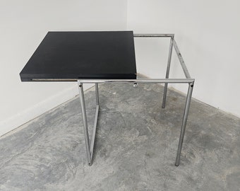 【MARKET B】BIELLA Vintage Table Gray Boyel Living 5-Piece Round Black MDF Top Table Set Seats 4