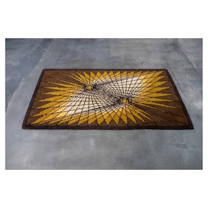 Scandinavian Mid Century Modern Rya Rug // Vintage Woolen Rug with Geometric Pattern // Made in Sweden in 1970s