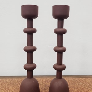 Pair of Vintage Candlestick holders done in Memphis Style // Made in Italy in 1980s