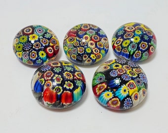 【ヴィンテージ】MURANO ガラスペーパーウエイト　ミルフィオリ　（千の花） ヴィンテージ】MURANO ガラスペーパーウエイト ミルフィオリ