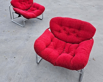 Pair of Postmodern Lounge Chairs designed by Johan Bertil Häggström for Swed Form // Made in Sweden in 1970s