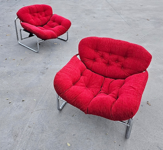 Pair of Postmodern Lounge Chairs Designed by Johan Bertil