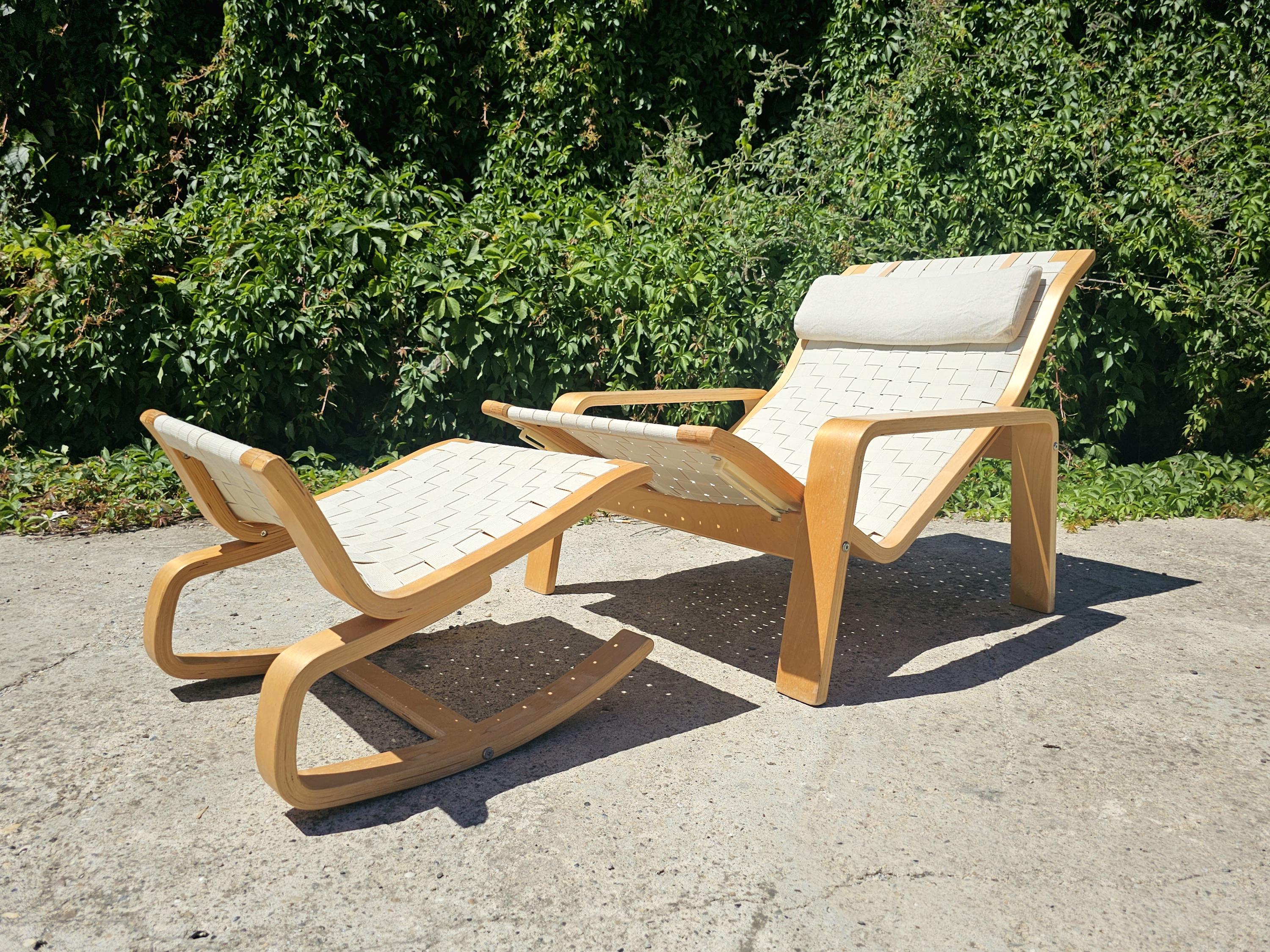 極希少  ilmari lappalainen 「Pulkkaチェア 」 Pair of Mid Century Modern Adjustable Pulkka Lounge Chairs