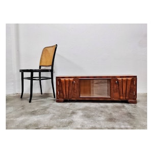 Low Art Deco Cabinet / Small Art Nouveau Credenza / Art Deco Display Cabinet / Antique Low Cabinet / Made in Yugoslavia / Art Deco Console