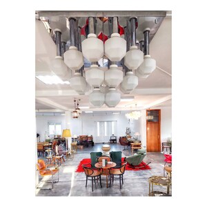 Monumental Flush Mount by Motoko Ishii / Huge Space Age Ceiling Lamp / Diamond Shaped Flush Mount by Staff / Made in West Germany in 1970s image 10