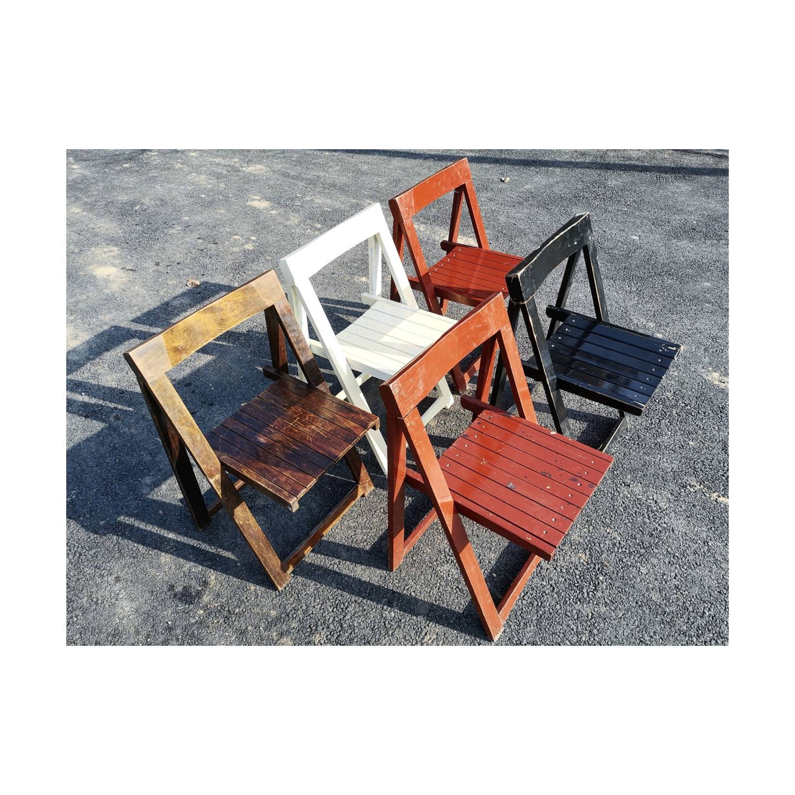 1of5 Vintage Wooden Folding Chairs designed by Aldo Jacober Etsy
