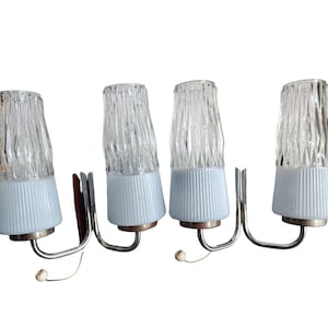 Pair of Mid Century Sconces by Richard Essig done in Mahogany, Chrome and Crystal // Made in West Germany in 1960s
