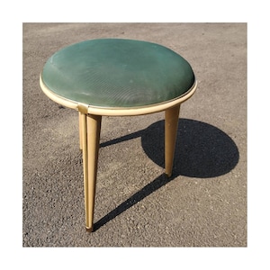 Pair of Mid Century Modern Stools with Brass and Leather Elements // Vintage Stools // Made in Italy in 1960s