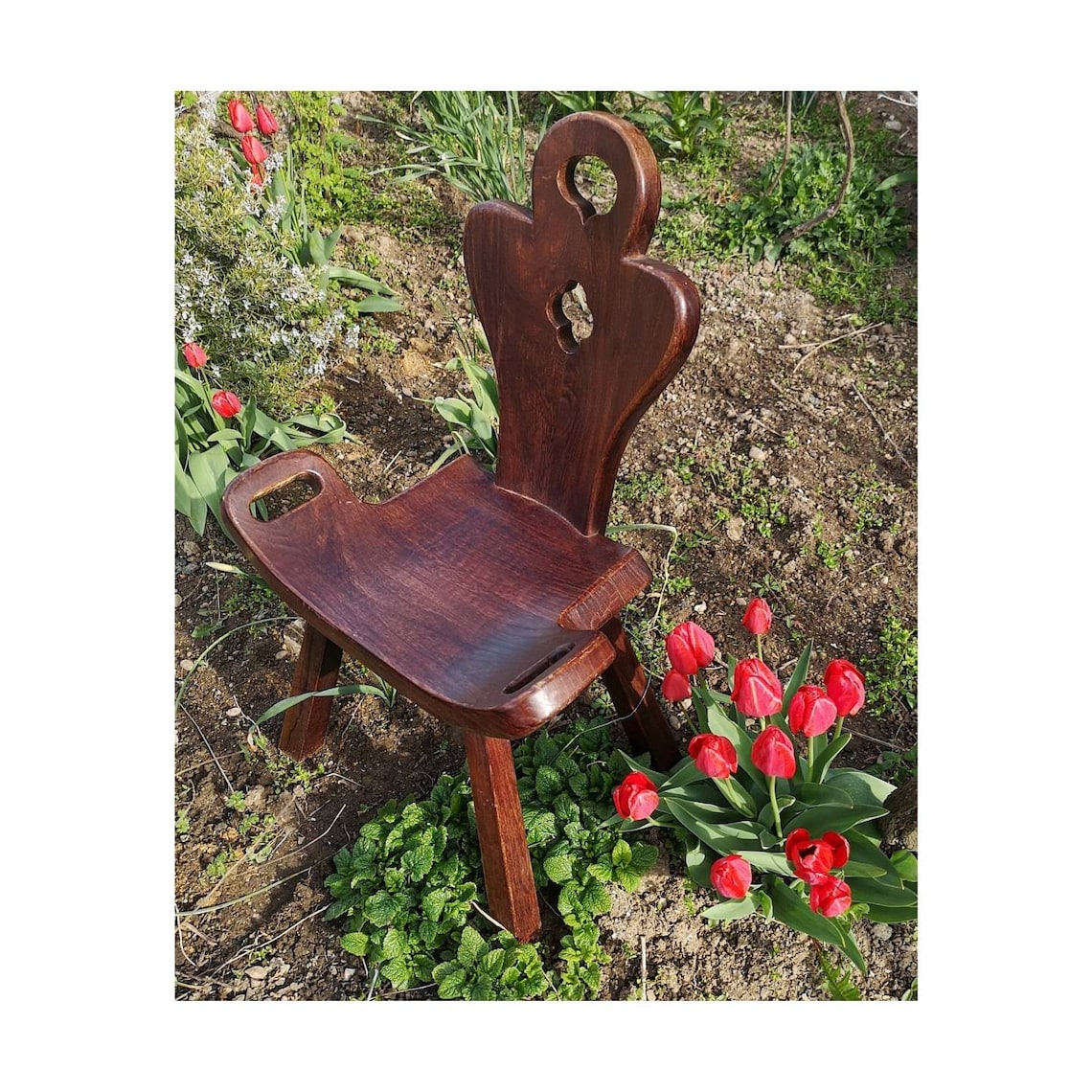 1900s Antique Spanish Birthing Chair With 4 Legs // Solid Wood Etsy