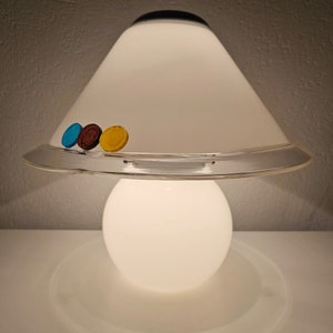 Mid Century Modern Murano Glass Mushroom shaped table lamp // Made in Italy in 1970s