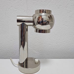 Small Space Age  Table Lamp done in Chrome with revolving shade // Made in Italy in 1970s