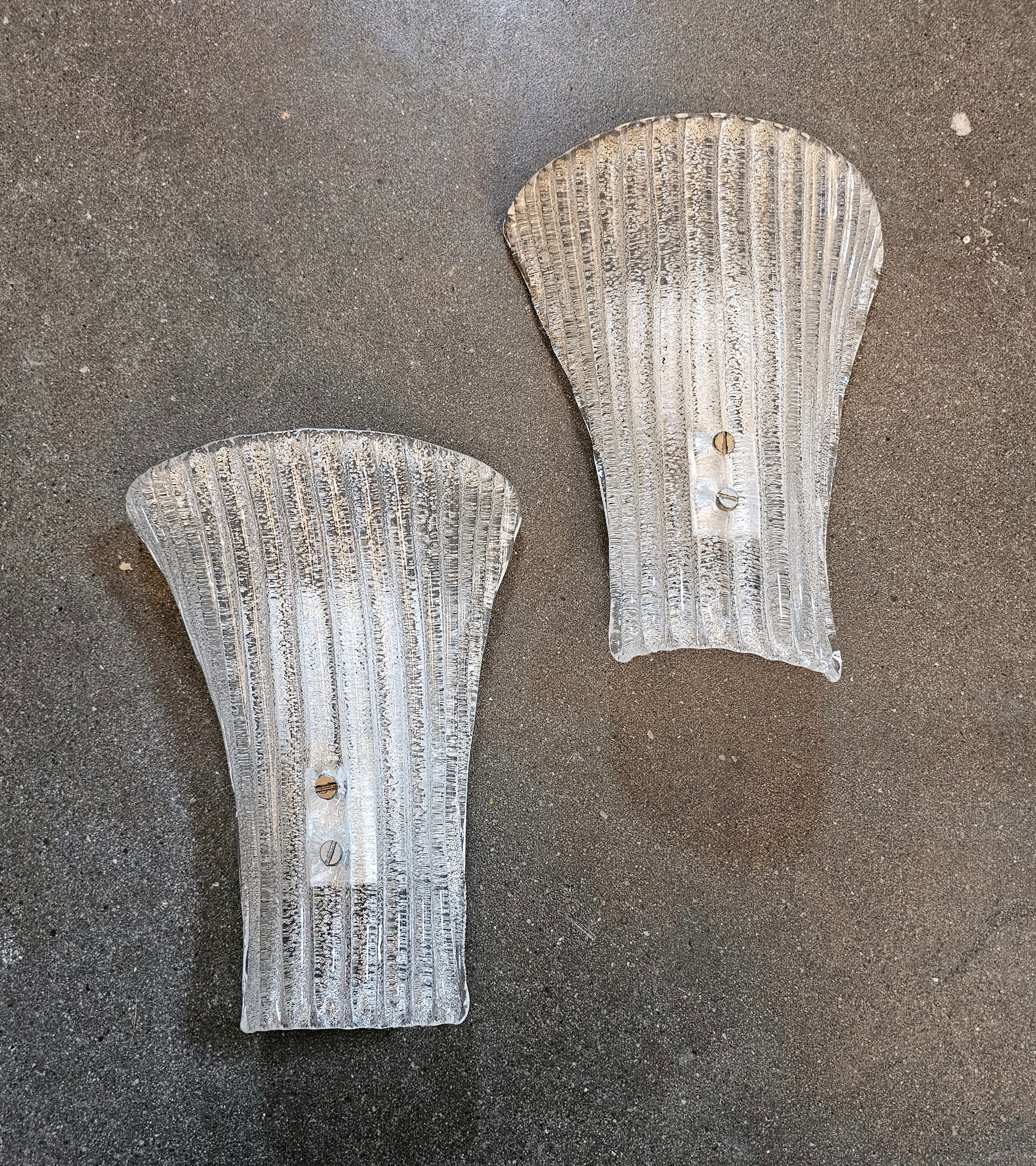 Pair of Mid Century Modern Murano Glass Sconces by Barovier and Toso // Made in Italy in 1970s