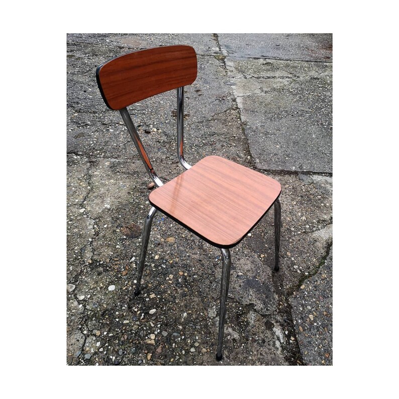 Set of 3 Vintage Mid Century Modern Tubular Chrome Dining Chairs